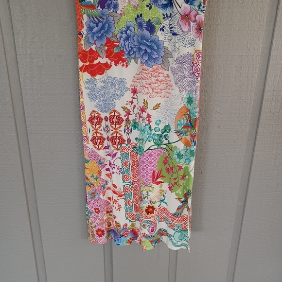 Johnny Was The Janie Favorite Relaxed Knit Midi Dress Size S Floral Bird Stretch - Picture 7 of 11